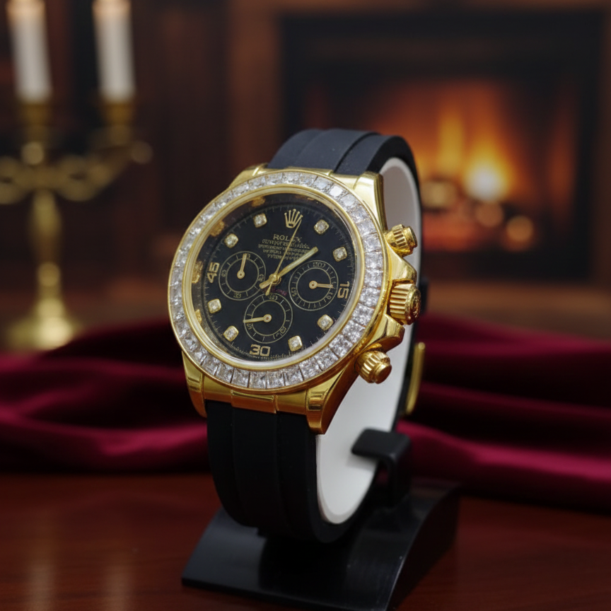 Rolex Ladies Watch | Fancy Dial | Rubber Belt | Elegant Design | Durable & Stylish