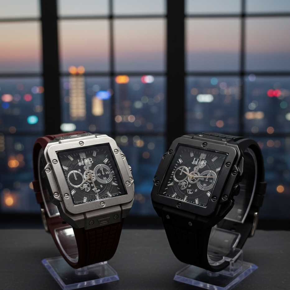 HB Watch Dentis Robert Belt Providing Durable Quality Stylish Appearance And Everyday Timekeeping Support - Black