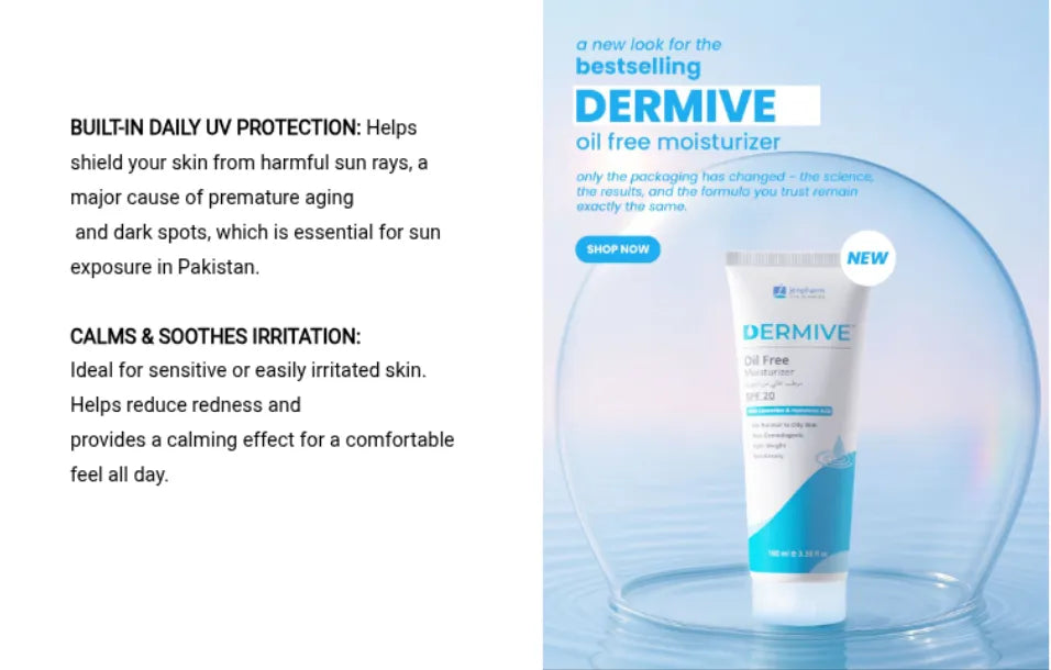Jenpharm - Dermive Oil Free Moisturizer - 100ml | For Men & Women