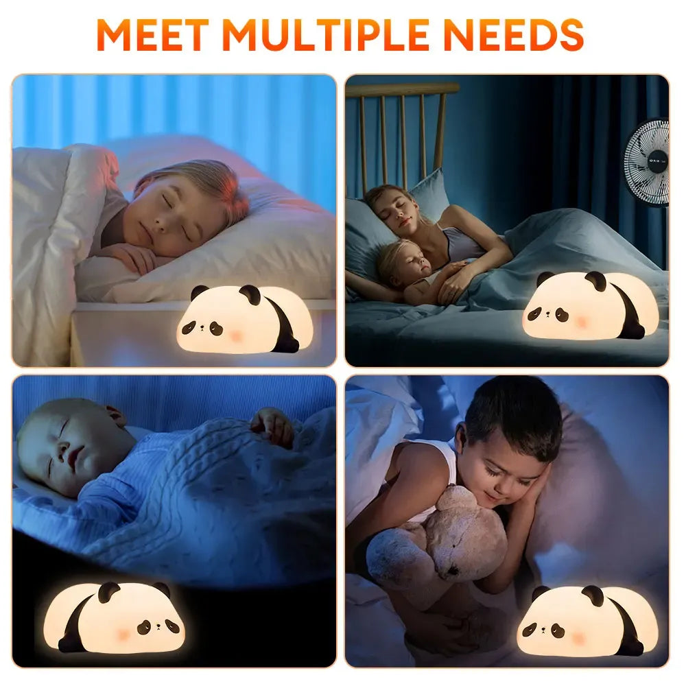 Cute Panda Night Light Silicone Soft Lamp Portable And Child Safe Bedside Light Reliable Performance And Everyday Lighting Support