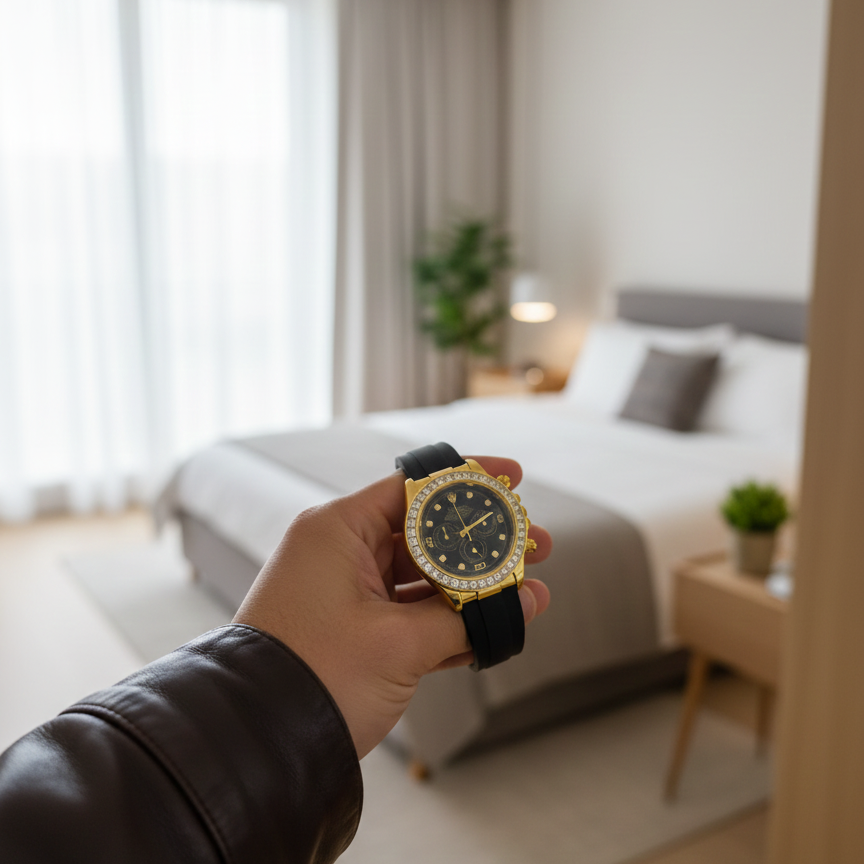 Rolex Ladies Watch | Fancy Dial | Rubber Belt | Elegant Design | Durable & Stylish